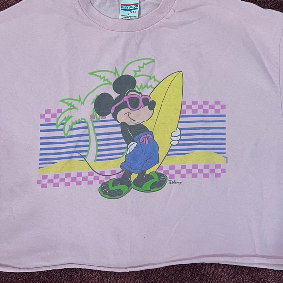 Junk Food X Disney California crop vintage wash t shirt Size L - Picture 3 of 5